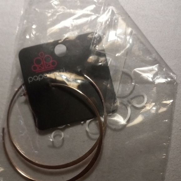 Paparazzi Rose Gold Hoop Earrings - Picture 1 of 5